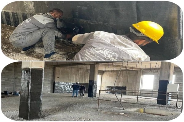 اجرای مقاومسازی  بیمارستان فولاد خوزستان با استفاده ا ز الیاف FRP